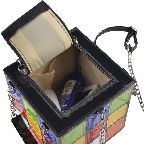 QZUnique Women's Cute Cube Shape Handbag Magic Shoulder Bag Clutch Bag - Picture 8 of 12